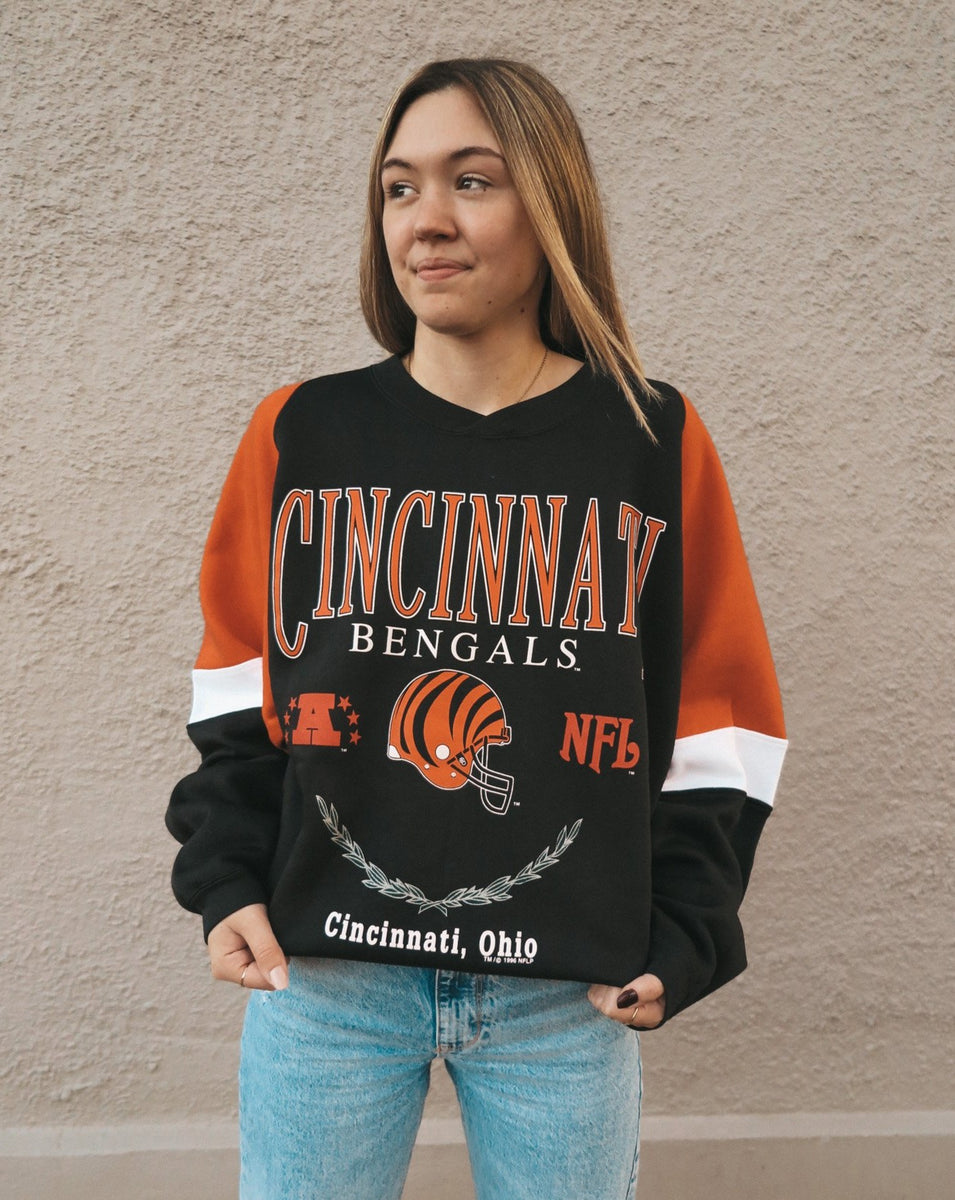 Printify Cincinnati Bengals Leaping Tiger Vintage 90's NFL Crewneck Sweatshirt L / Ash