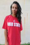 Red Embroidered Ohio State Tee