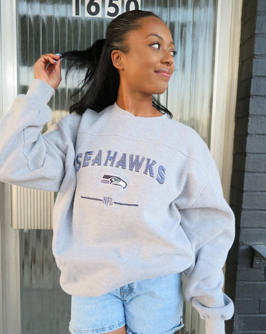 Gray Seattle Seahawks Crewneck (L)