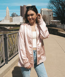 Pink Silky Bomber Jacket